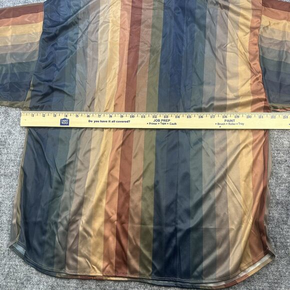 Vintage 80s Blouse Women Extra Large Striped Satin Made In USA Deadstock - Picture 10 of 14